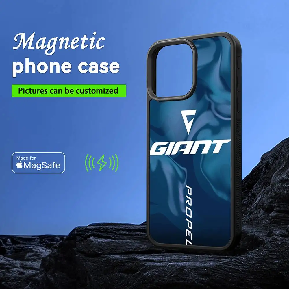 GIANT-Racing G-GiantT Bicycle Phone Case MagSafe Magnetic for iPhone 16 15 14 13 12 11 Pro Plus Max Mini Wireless Charger Funda