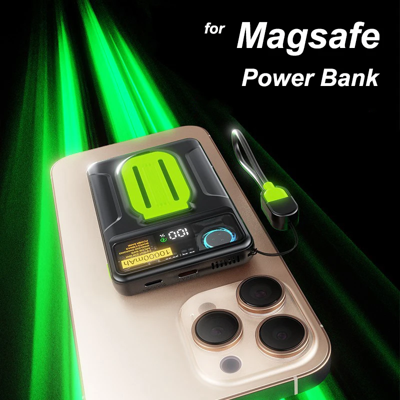 15W Magsafe Wireless Charger PD 22.5W Fast Charging Power Bank 20000mAh For iPhone 16 Xiaomi Samsung Powerbank with Cooling Fan