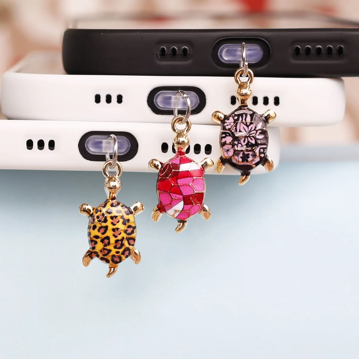 Turtle Beautiful Color Mobile Phone Dust Plug Pendant Accessory Decoration For Iphone For Samsung Type-c Port Embellished Gift