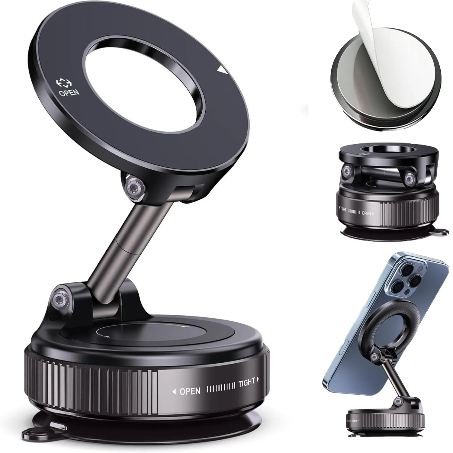 360° Adjustable Magnetic Car Phone Holder Pocket Size Foldable Car Mount