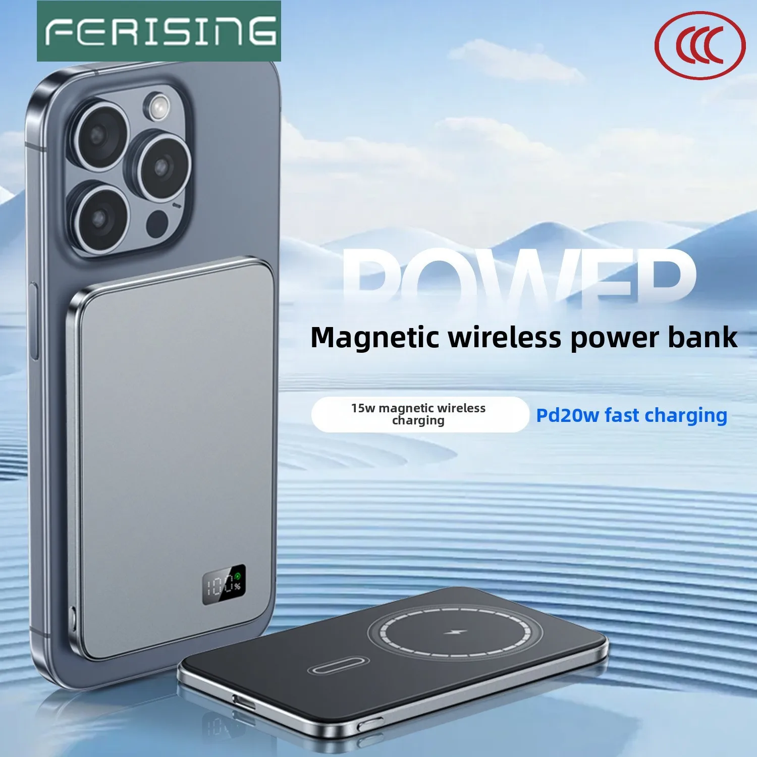 2026 New CCC Certified 3in1 MagSafe Wireless Power Bank Ultra Slim Portable Charger for iPhone AirPods Apple Watch Fast Charging