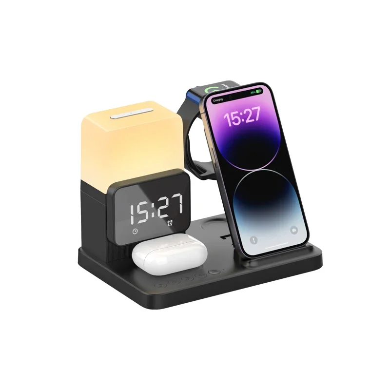 6 in 1 Wireless Charger Stand Pad for IPhone 15 14 13 12 X Apple Watch Fast Charging Dock Station for Airpods Pro IWatch 7