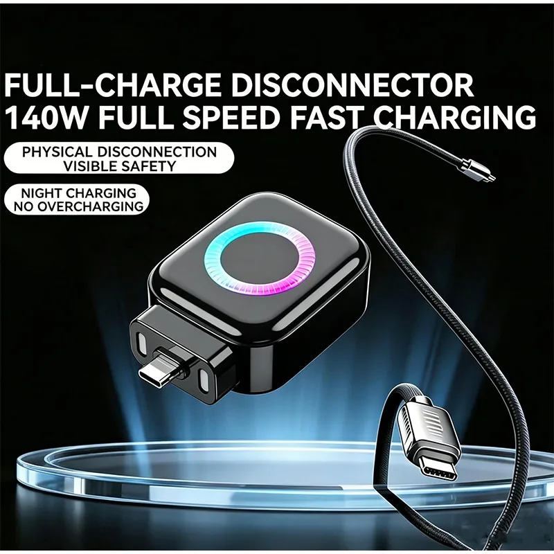 Smart Auto Stop Charging Adapter With Protective Memory Silicone Padding 140w Fast Charging Station For iphone huawei xiaomi