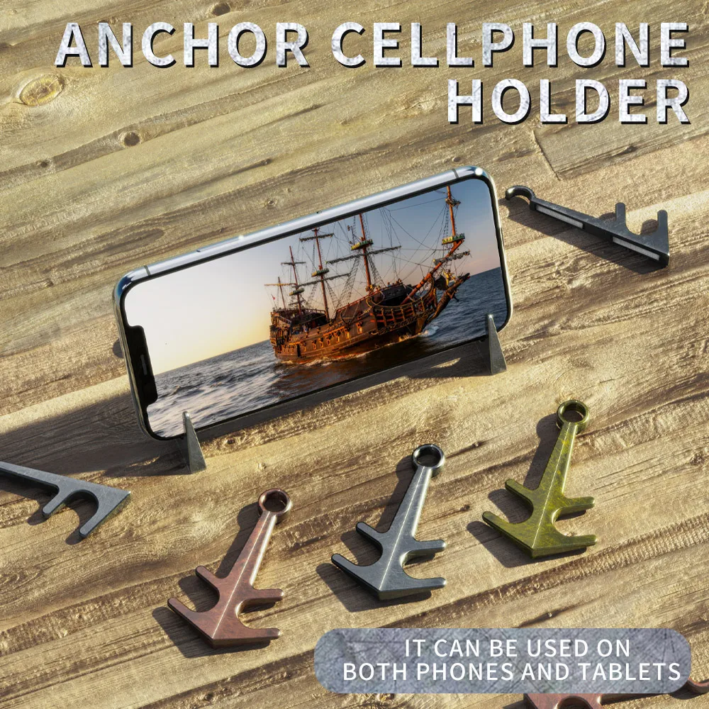 Fashion Mini Anchor Phone Desk Mount Stand Phone Holder Bracket for Cell Mobile Phone Tablets Outdoor Bracket