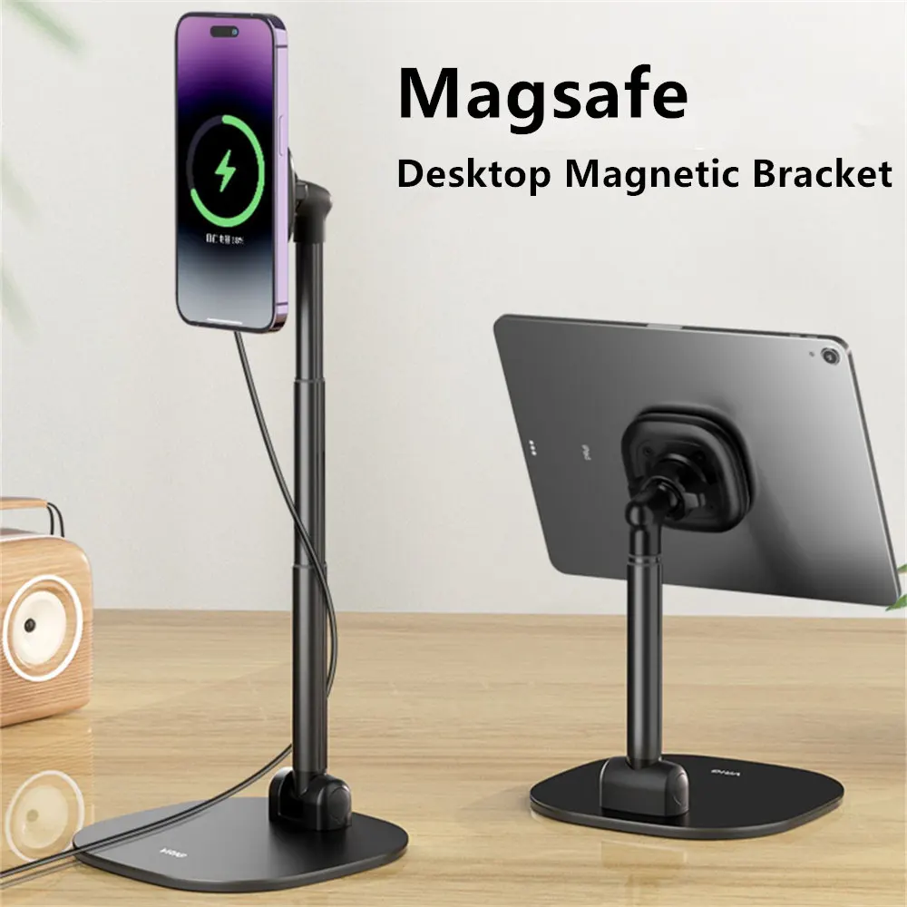 Desktop Magnetic Phone Stand With Wireless Charging Smartphone Holder for Magsafe iPhone 14 13 12 Series Samsung Xiaomi IPAD