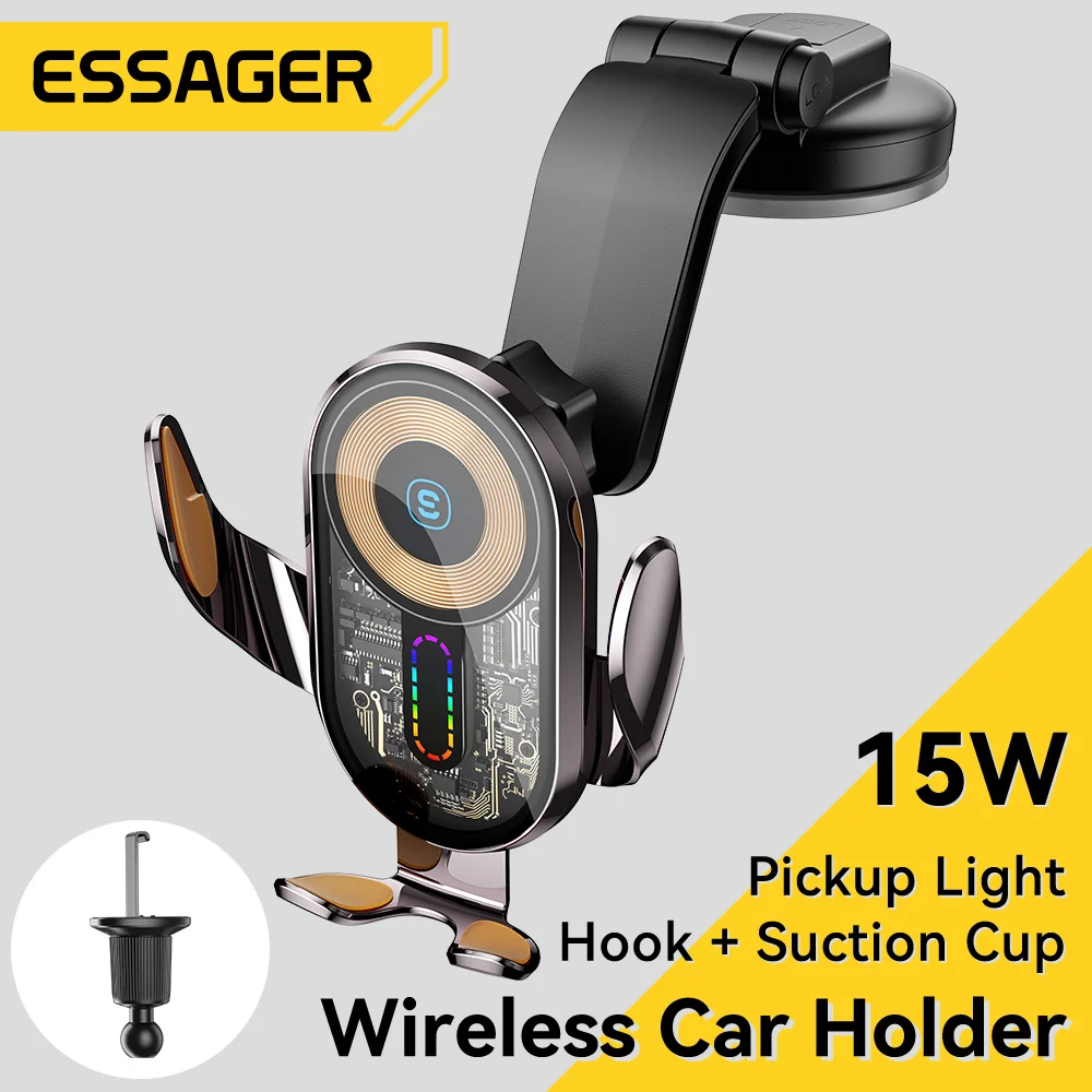 Essager Car Wireless Charger Auto Mount Phone Holder Air Vent Stand Station For iPhone 15 14 13 Samsung Xiaomi 15W Fast Charging