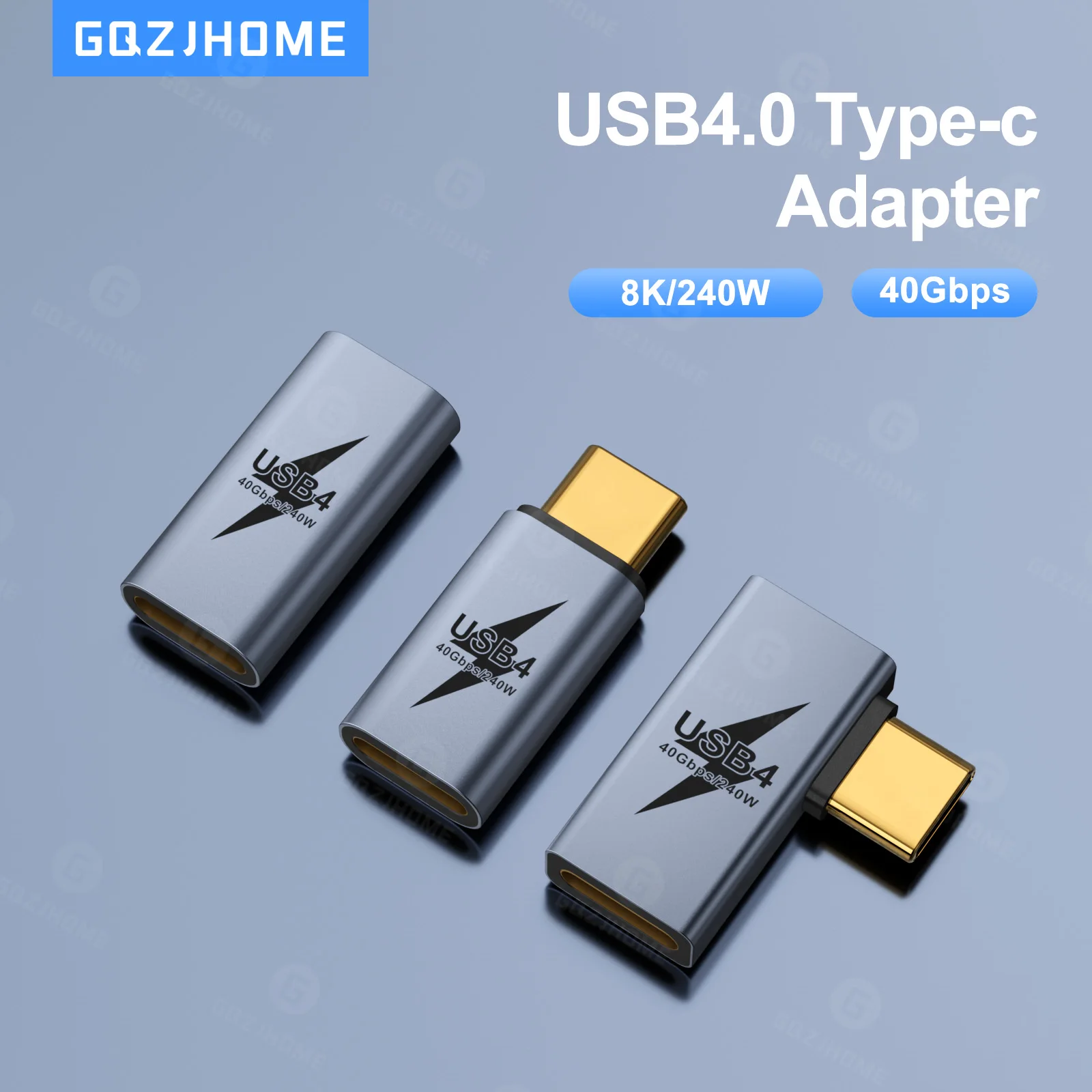 240W USB C to C Adapter 40Gbps 8K 60Hz 90 Degree Converter USB4 Adapter for Thunderbolt 4/3 MacBook iPhone 16 Pro Tablet