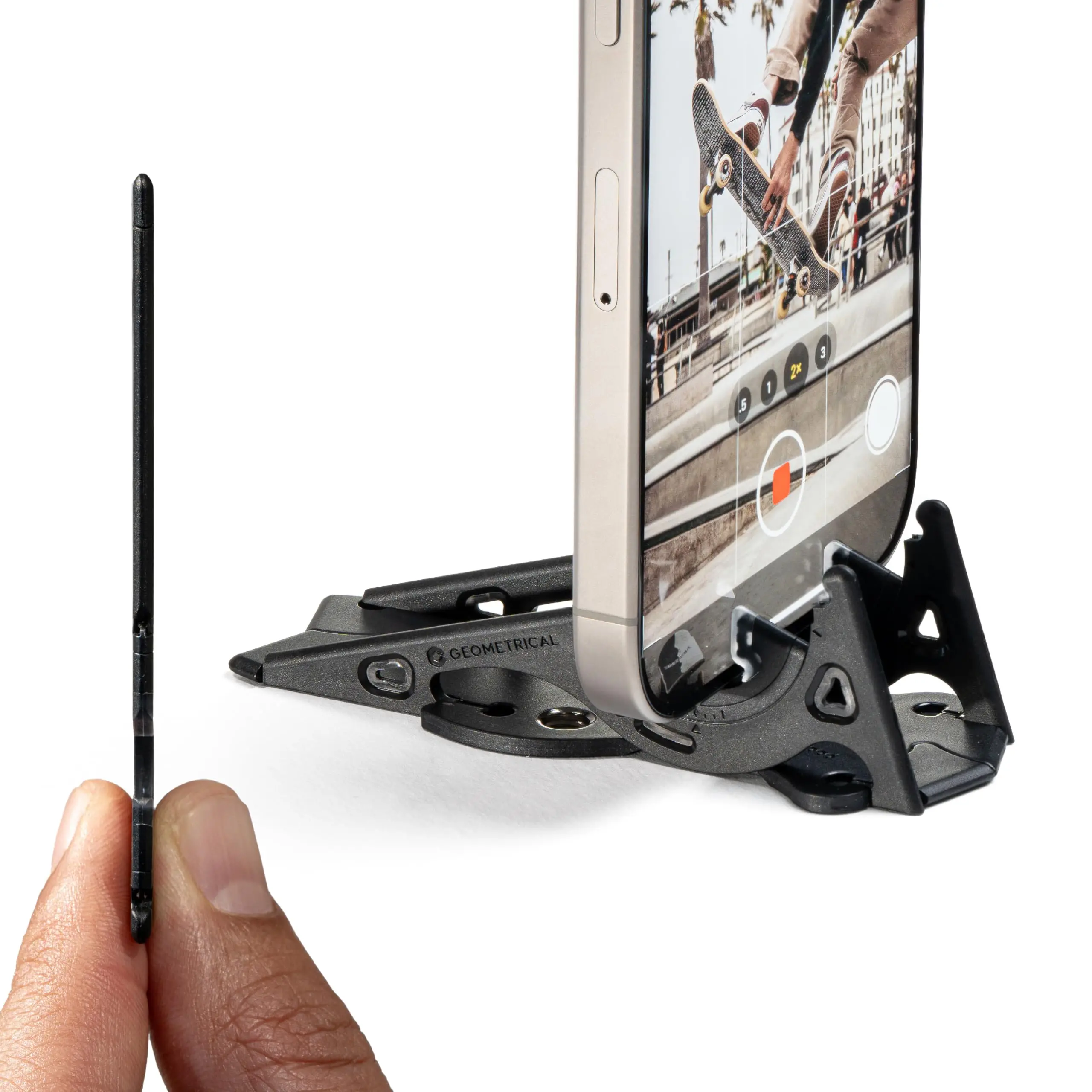 Pocket Tripod Carbon Fiber Card Size Phone Stand Foldable Mini Desk Tripod with 1/4 Thread for iPhone Android TikTok Vlog Travel