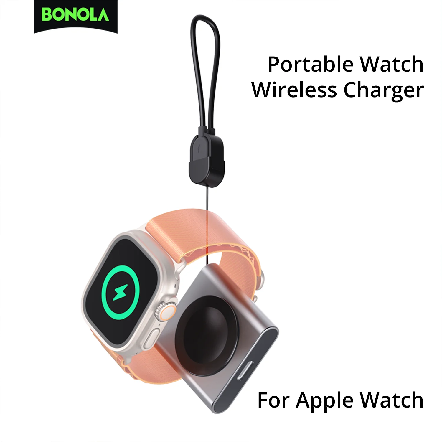 Bonola Magnetic Watch Charger Dock Portable USB C Cable Fast Charging Dock Compatible For Apple Watch Ultra/11/10/9/8/7/6/5/4/3