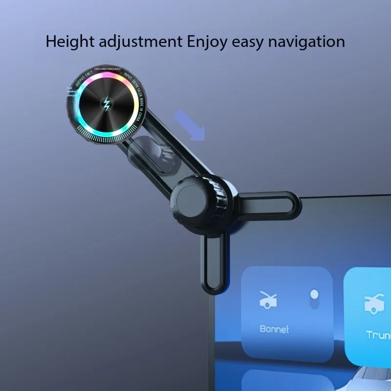 Car Wireless Charger Display Screen Magnetic Phone Holder Mobile Phone Cradle Cell Phone Charging For iPhone Samsung S23 Xiaomi
