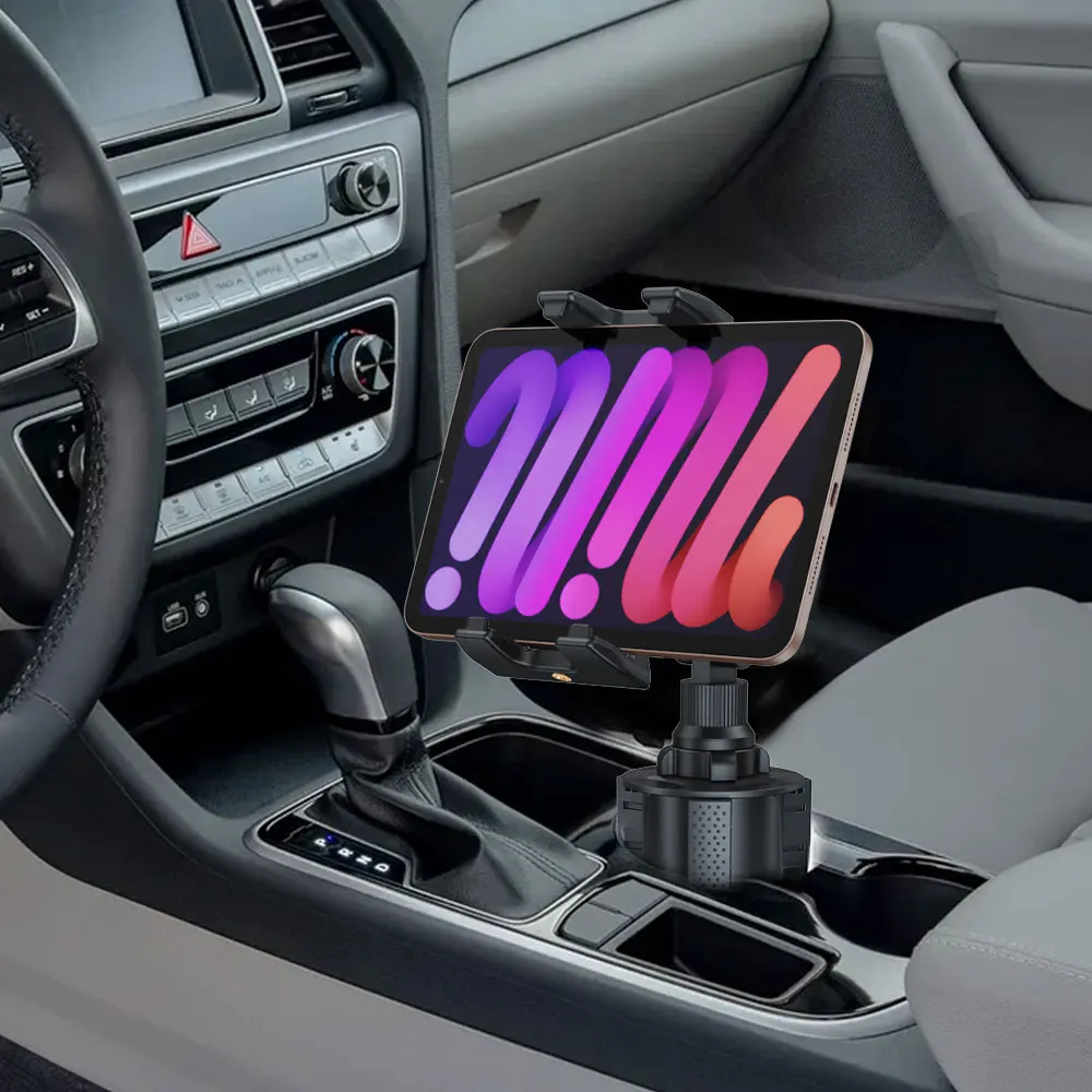 Car Cup Holder Tablet Mount & Phone Cradle Stand Truck for iPad Pro 9.7, 11, 12.9 Air Mini 5 4 3 2, Samsung Galaxy Tabs