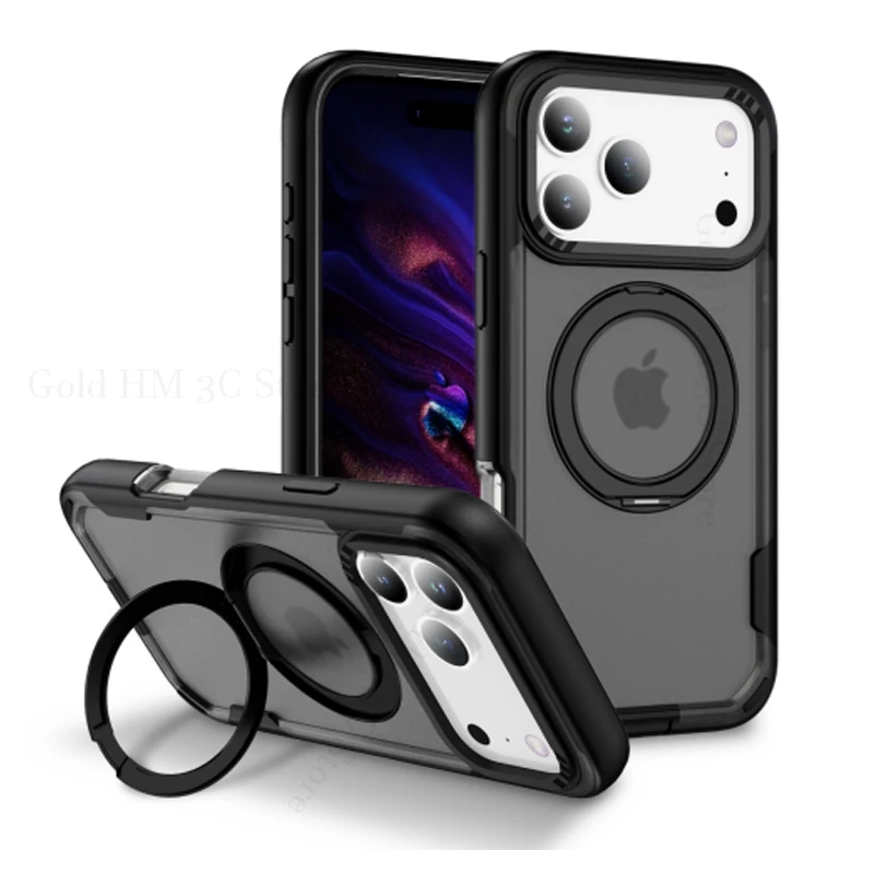For Magsafe Tough Ring Holder Kickstand Case For iPhone 17 Air 16 Plus 15 14 13 12 Pro Max Wireless Charger Magnetic Stand Cover