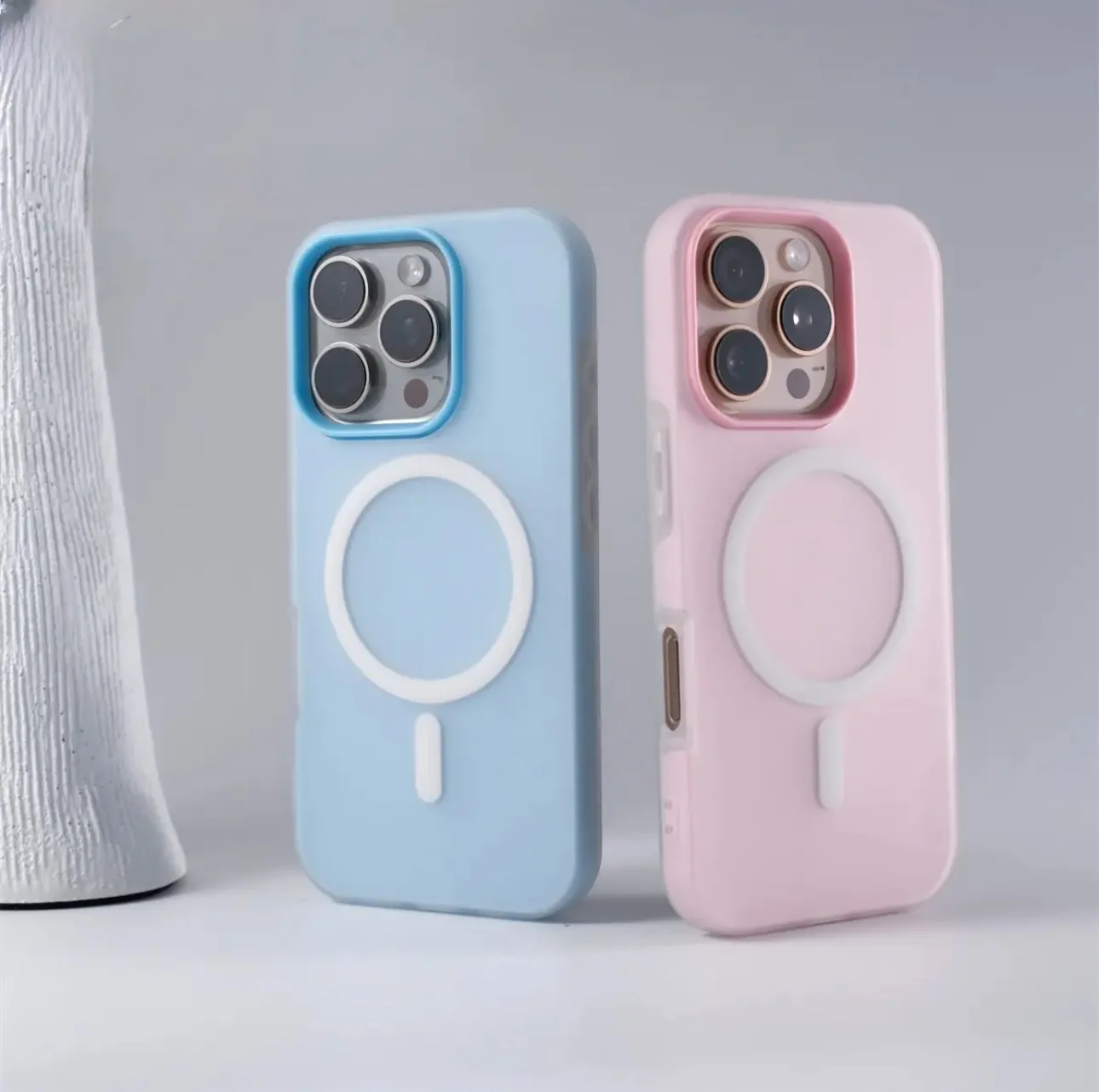 Candy Color 2 IN 1 For Magsafe Phone Case For iPhone 16 Pro Max  17 Air 13 12 11 15 14 Plus Magneti Wireless Charger Matte Cover
