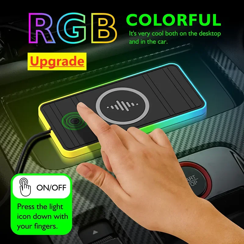 Wireless Fast Charger Pad Compatible With Phone Headsets Gradient Color Ultra Slim Charging Mat For Car Home Office Accessory