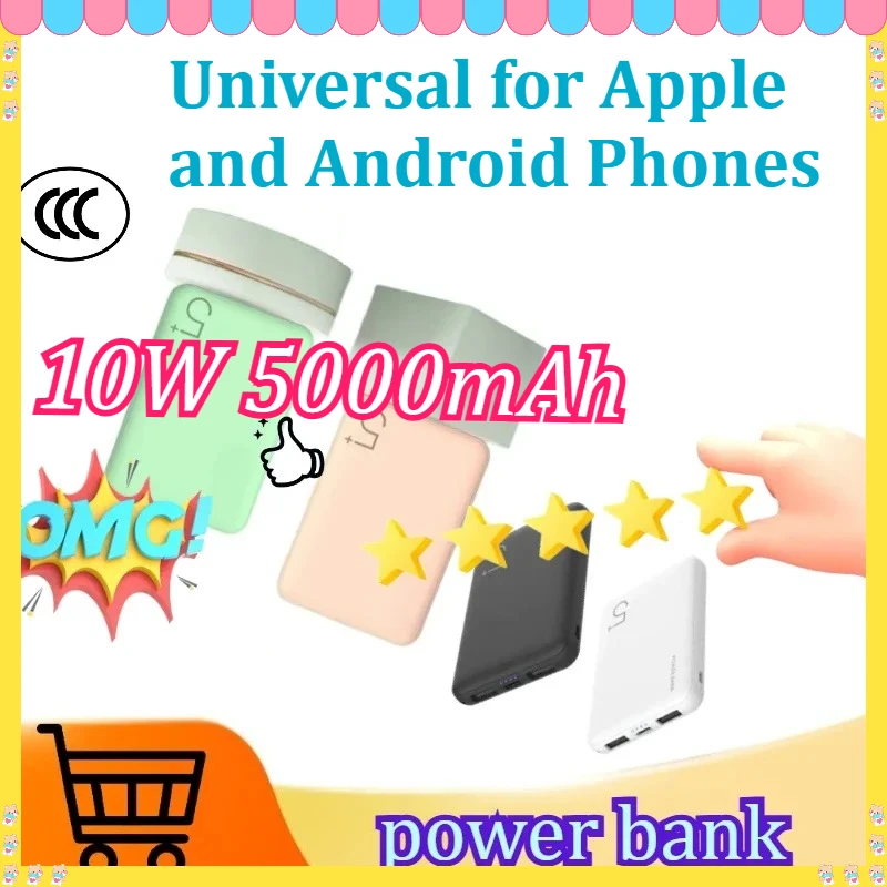5000mAh Ultra Silm External Battery Polymer Portable Phone Charger Type C Power Bank For iPhone for Xiaomi Mi Power bank
