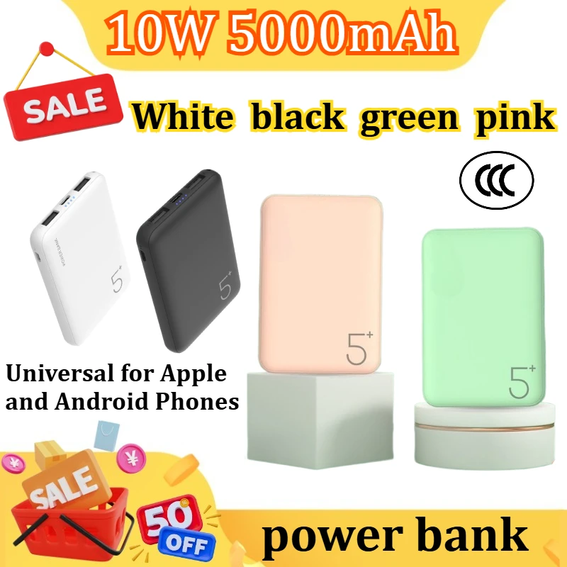5000mAh Ultra Silm External Battery Polymer Portable Phone Charger Type C Power Bank For iPhone for Xiaomi Mi Power bank