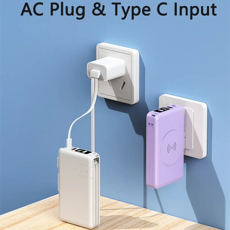 20000mAh Magnetic Wireless Power Bank for European Travel Adapter Plug Wall Charger Powerbank for iPhone 15 Samsung Fast Charger