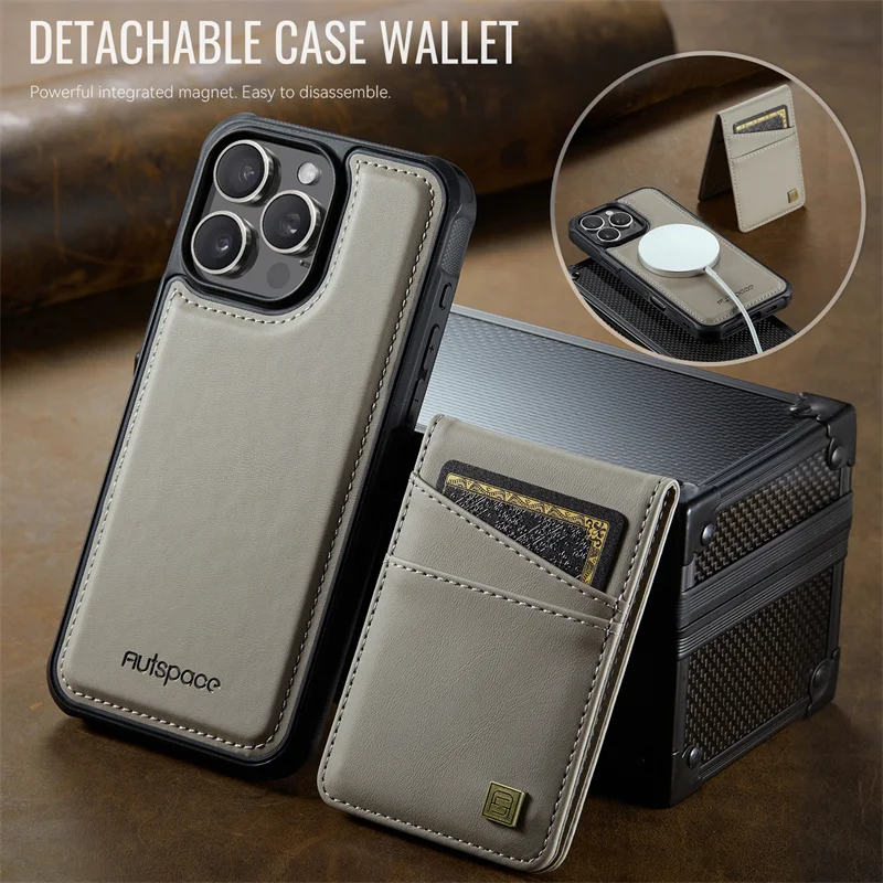 PU Leather Magnetic Split Body Wallet Card Flip Stand Case For Samsung Galaxy S24 S25 Ultra Plus A56 A36 A26 A16 Magsafe Cover
