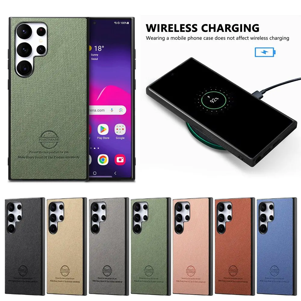Solid Color Phone Case For Samsung Galaxy S25 Edge S24 A32 A33 A34 A35 A36 A52 A53 A54 A55 A56 With Support Wireless Charging