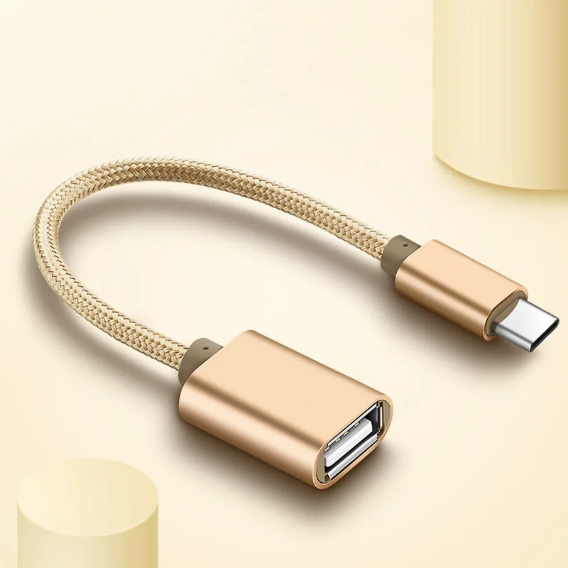 braid Type C USB 3.1 Male to OTG Type-A Female Adapter Cord For Android leTV Huawei oppo vivo Tablet PC samsung Smartphone