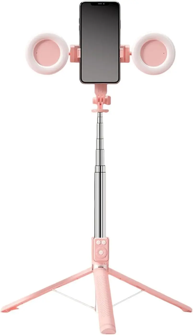 Selfie Stick Tripod with Light and Bluetooth Remote, 67" Extendable Mini Tripod Stand for iPhone Samsung Android, 6 in 1