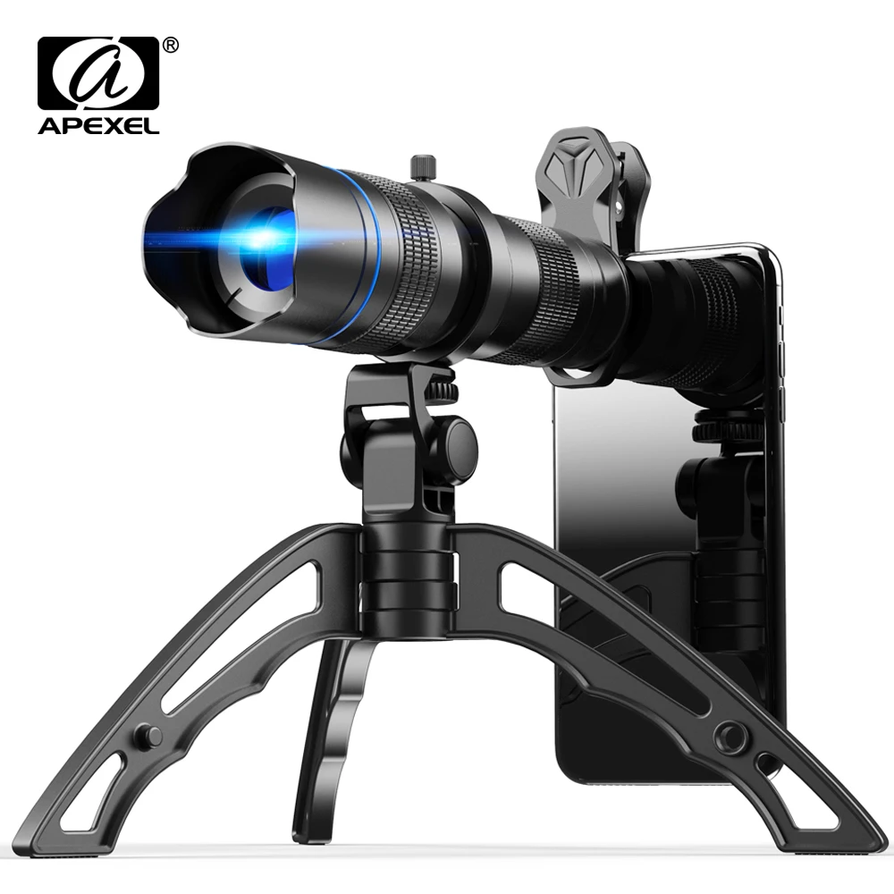 APEXEL HD Metal 20-40x zoom telescope telephoto lens monocular phone camera lens+ mini tripod for Samsung iPhone all Smartphones