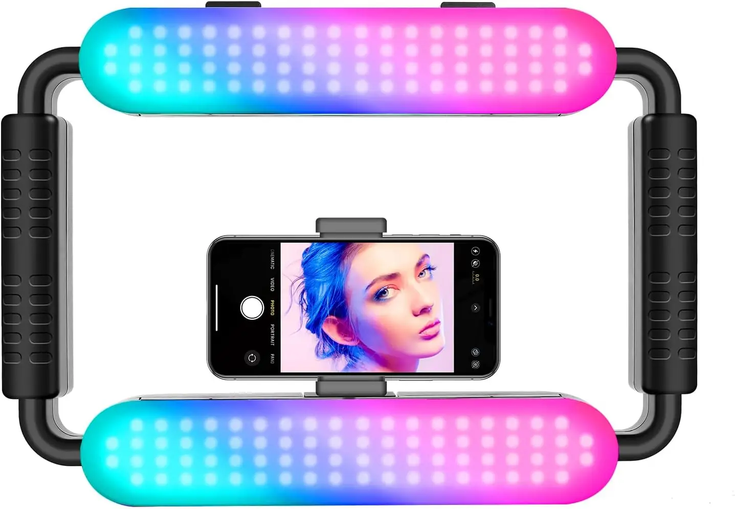 GVM Smartphone RGB Video Lighting Rig, Camera Video Stabilizer, Selfie Light Professional LED Ring Light, Compatible wit