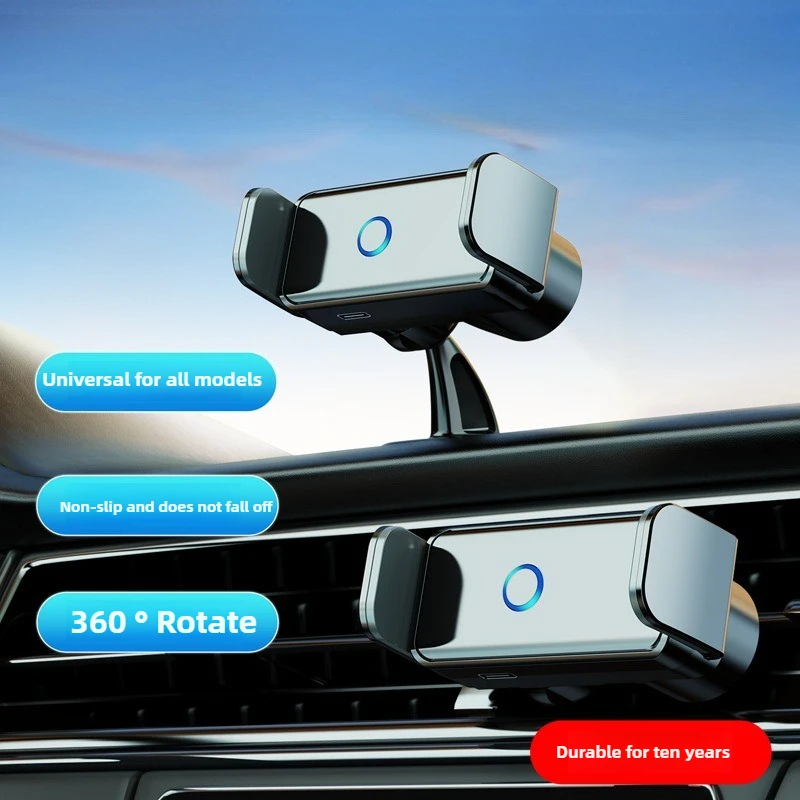 360° Car Phone Navigation Mount Smart Sensor Electric Holder Air Vent Dashboard Vehicle GPS Support Office Desk Clip