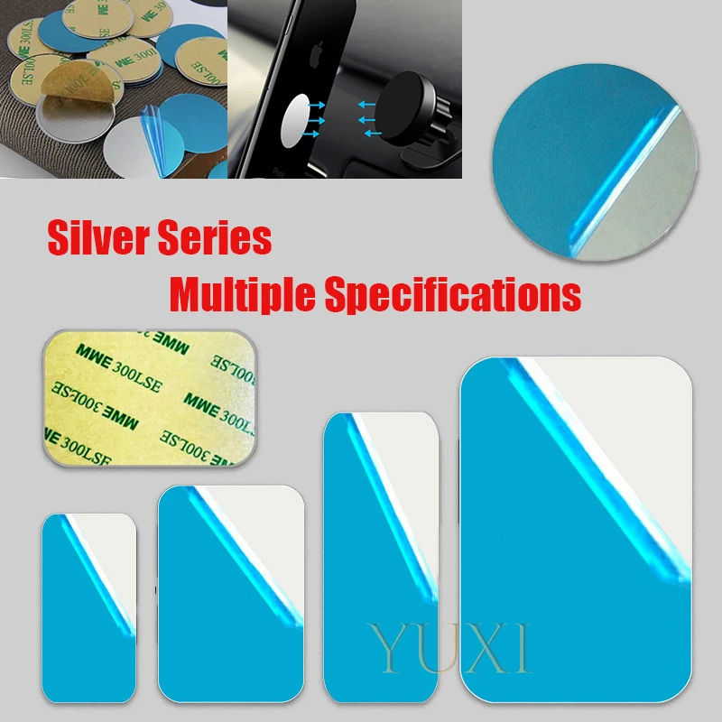 YUXI 10PCS Mluti-Size Metal Plate Disk Iron Sheet for Magnet Phone Holder and Magnetic Car Smartphone Back Cover Stand