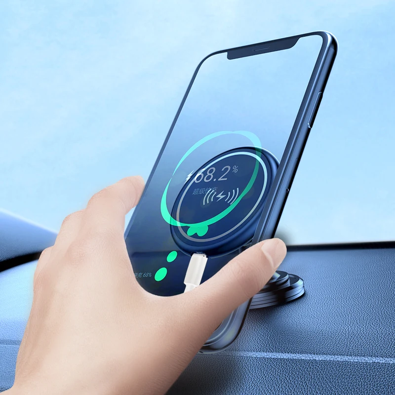 Kimdoole Phone Holder Car Magnetic Telephone Stand Magsafe Wireless Chargers Support for Iphone Xiaomi Smartphone Accessories