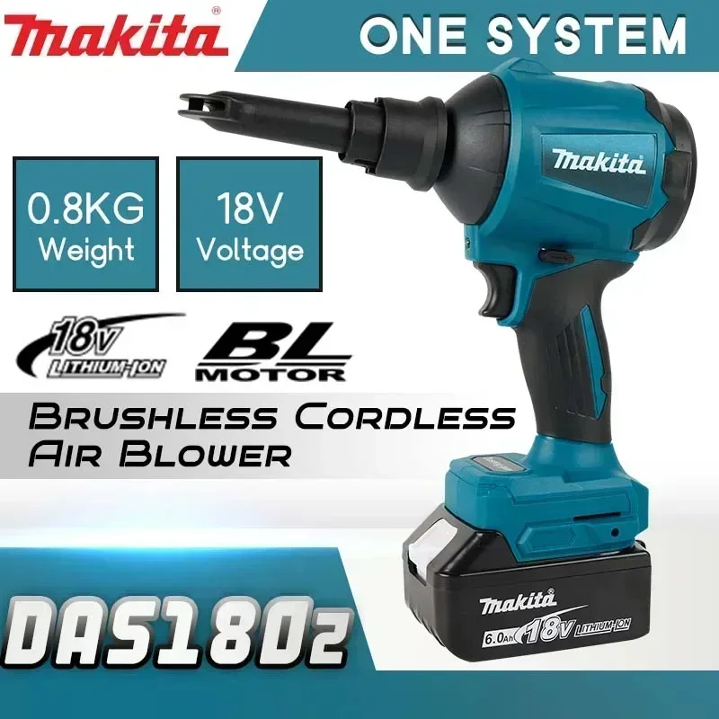 Makita DAS180Z 18V Li-ion LXT Brushless Cordless Air Blower Rechargeable Battery-Powered Dust Blower for Cleaning & DIY Projects