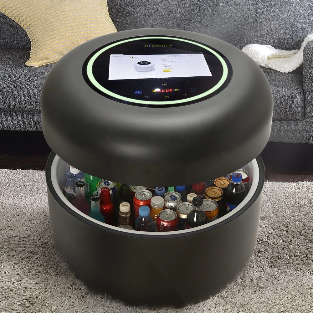 14" Big Touchscreen Multi Touch Speaker Smart Interactive Coffee Table With Fridge for Entertainment Leisure Time at Home Office
