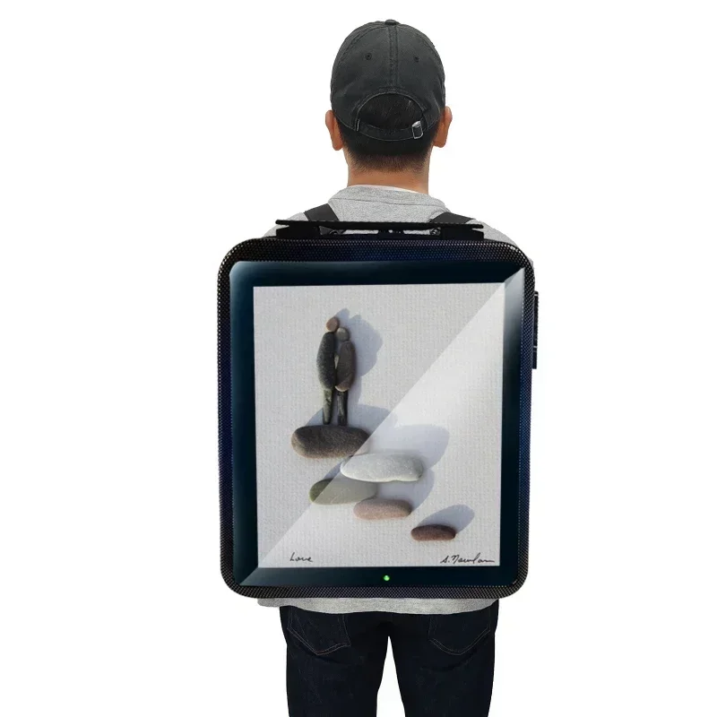 15.4 Inch Android Human Walking Digital Backpack Screen 4G WIFI LCD Screen Backpack Screen Hot sales
