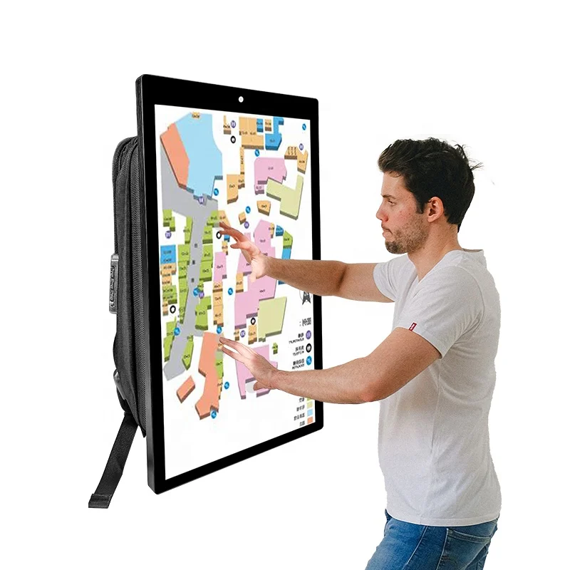 LCD backpack billboard out-of-home advertising display signage Android system free software digital billboard