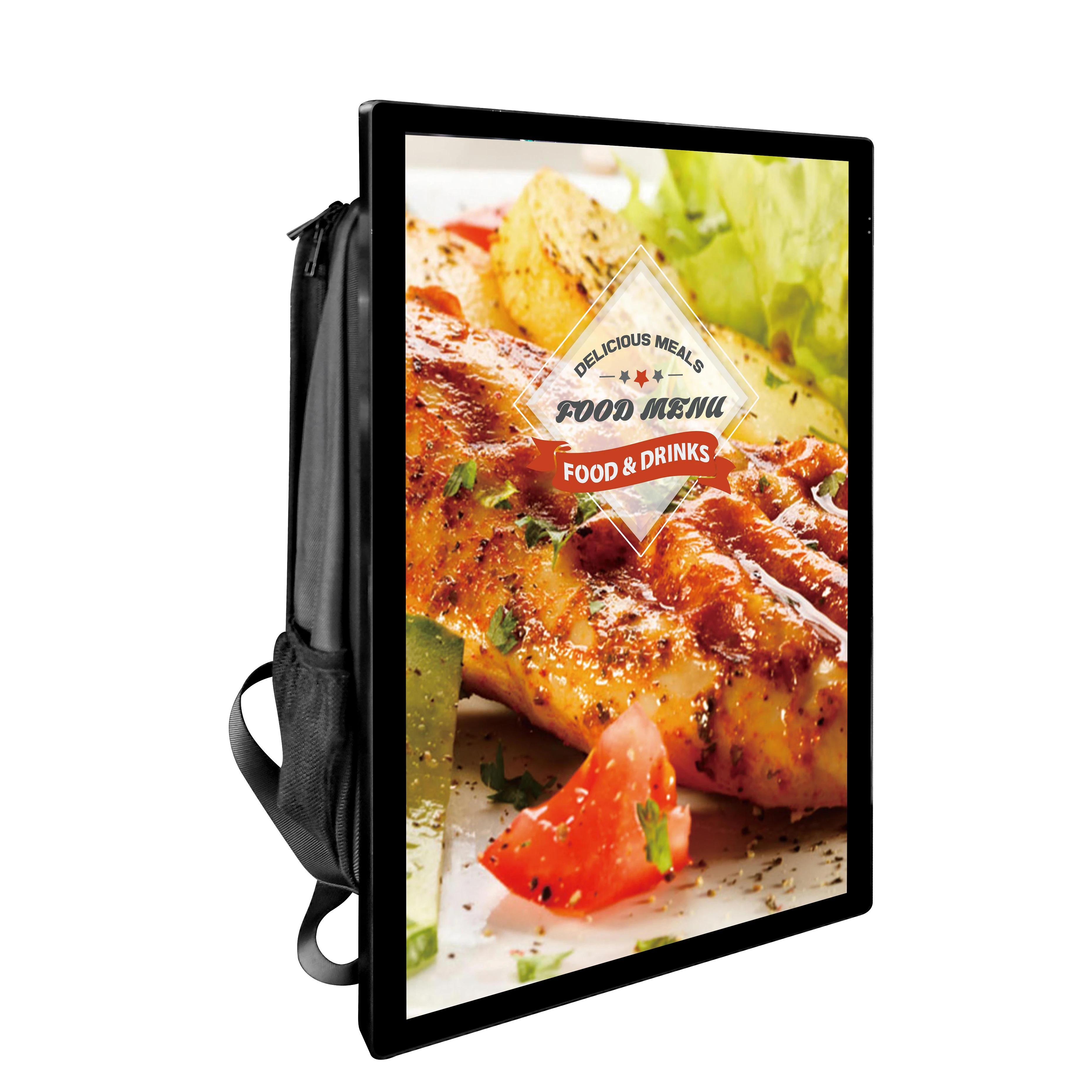 LCD backpack billboard out-of-home advertising display signage Android system free software digital billboard
