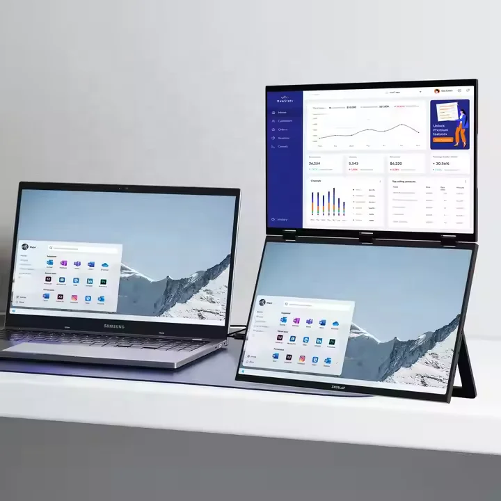 7-Day Delivery 18.5 Inch LCD Dual Triple IPS Screen Foldable 1080P Dual Laptop Stand Gaming 60Hz Portable Monitor