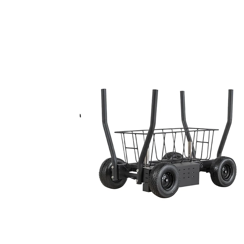 Adjustable Sled Car Load Tank Car,  Fitness Resistance Cart Pull Car with Storage Basket Fitness Equipment
