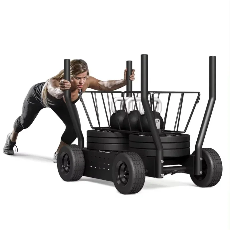 Wheeled snow locomotive Adjustable tank car Weight-bearing burst Resistance sled car frame cart Pull car Fitness equipment