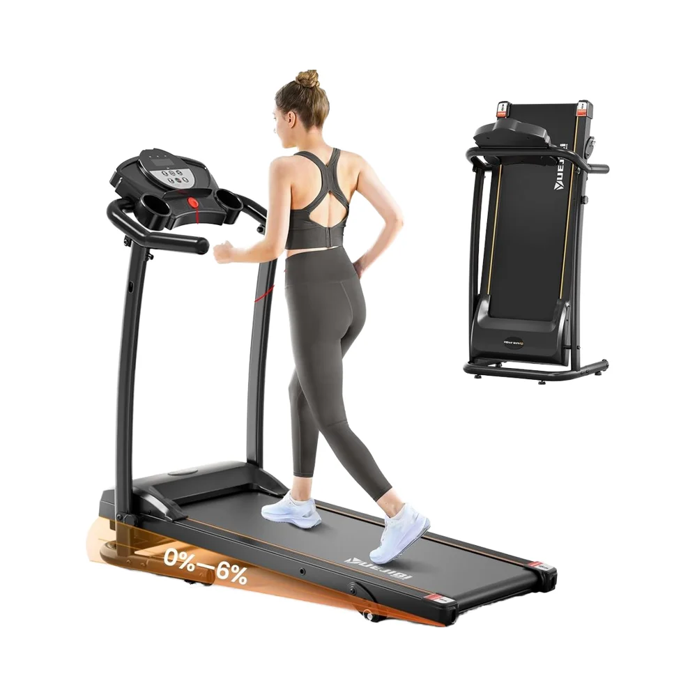 For 3.0HP Foldable Electric Treadmill 240 Lbs Capacity 12 Preset PROG LED Display Cup Holder Heart Rate Monitor for Home Office