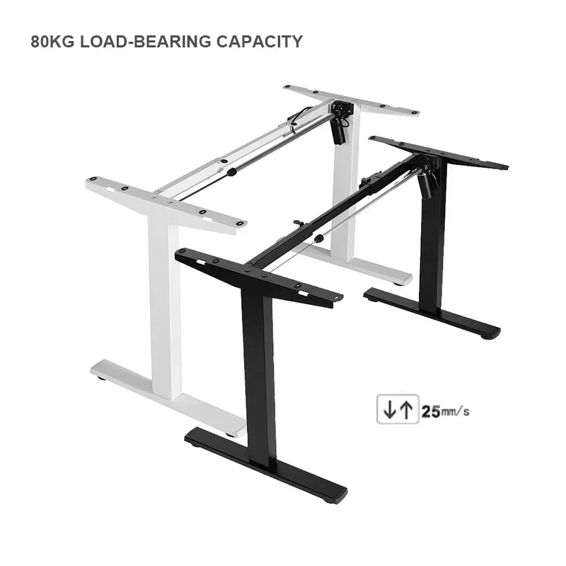 Single Motor Height Adjustable Electric Standing Desk Frame Two-Stage Steel Automatic Lift Stand Up Desk with Smart Keyboard  EU