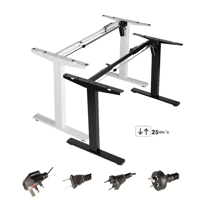 Single Motor Height Adjustable Electric Standing Desk Frame Two-Stage Steel Automatic Lift Stand Up Desk with Smart Keyboard  EU