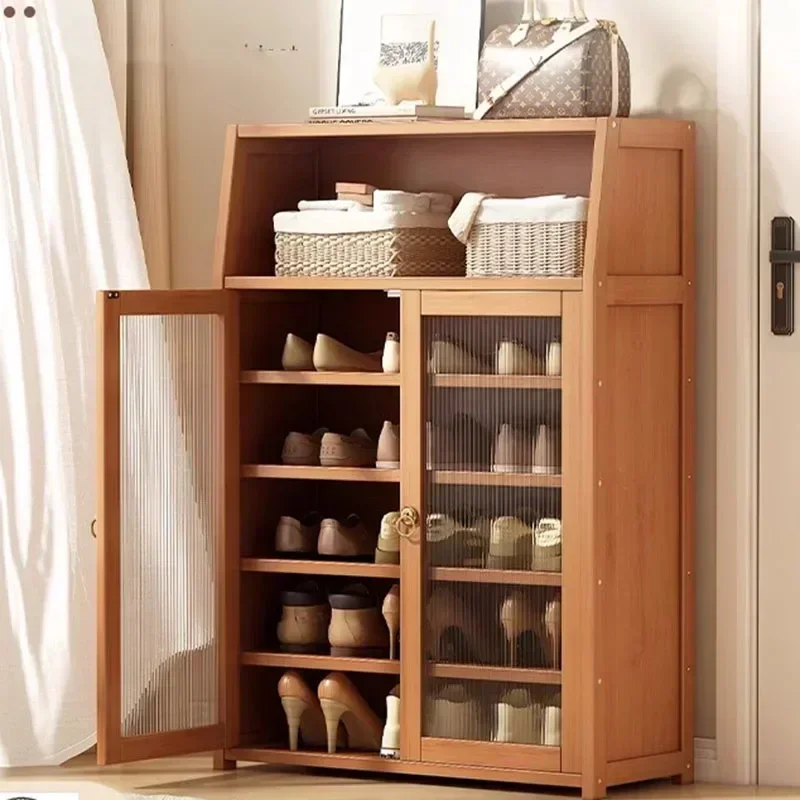Transparent Wood Nordic Shoe Cabinet Vertical Vintage Narrow Shoe Cabinet Modern Indoor Organizador De Zapatos Home Furniture