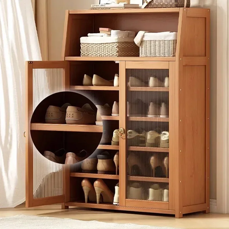 Transparent Wood Nordic Shoe Cabinet Vertical Vintage Narrow Shoe Cabinet Modern Indoor Organizador De Zapatos Home Furniture