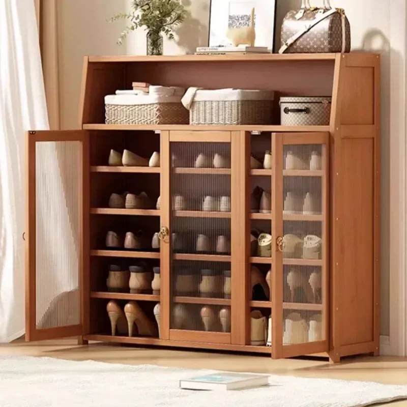 Transparent Wood Nordic Shoe Cabinet Vertical Vintage Narrow Shoe Cabinet Modern Indoor Organizador De Zapatos Home Furniture