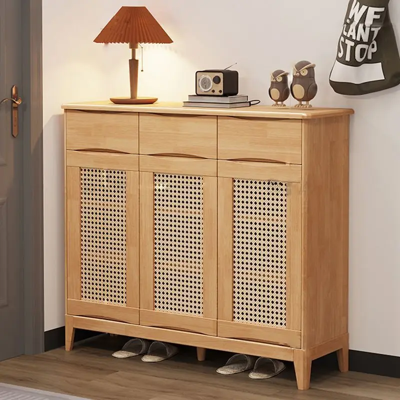 Italian Minimalist Wood Storage Locker Small Entrance Shoes Cabinet Storage for Bedroom & Living Room Home Furniture