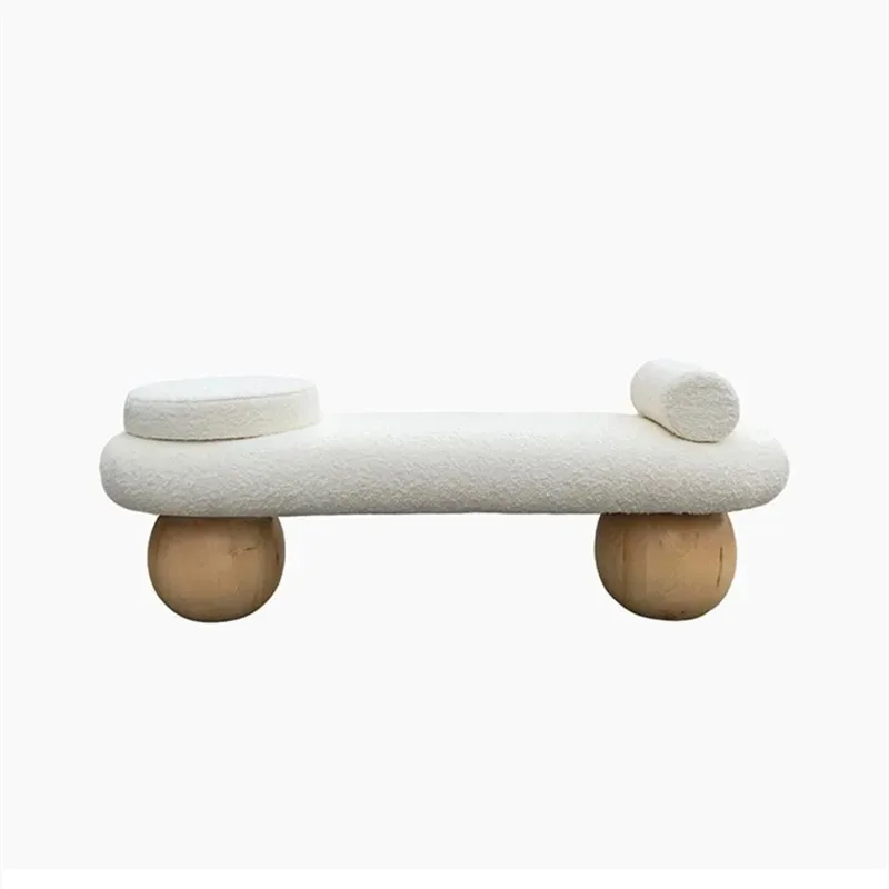 Japanese solid wood shoe stool modern simple home leisure stool designer creativity