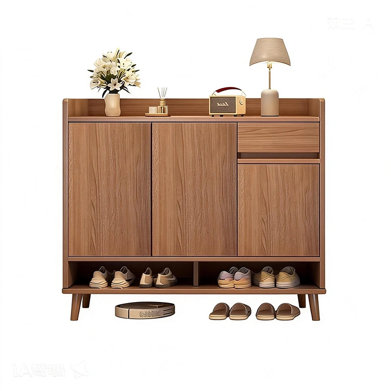 Simple Modern Durable Wood Shoe Cabinet/Rack Large Capacity Home Use Economical Storage Solution Entrance Living Room Small Size