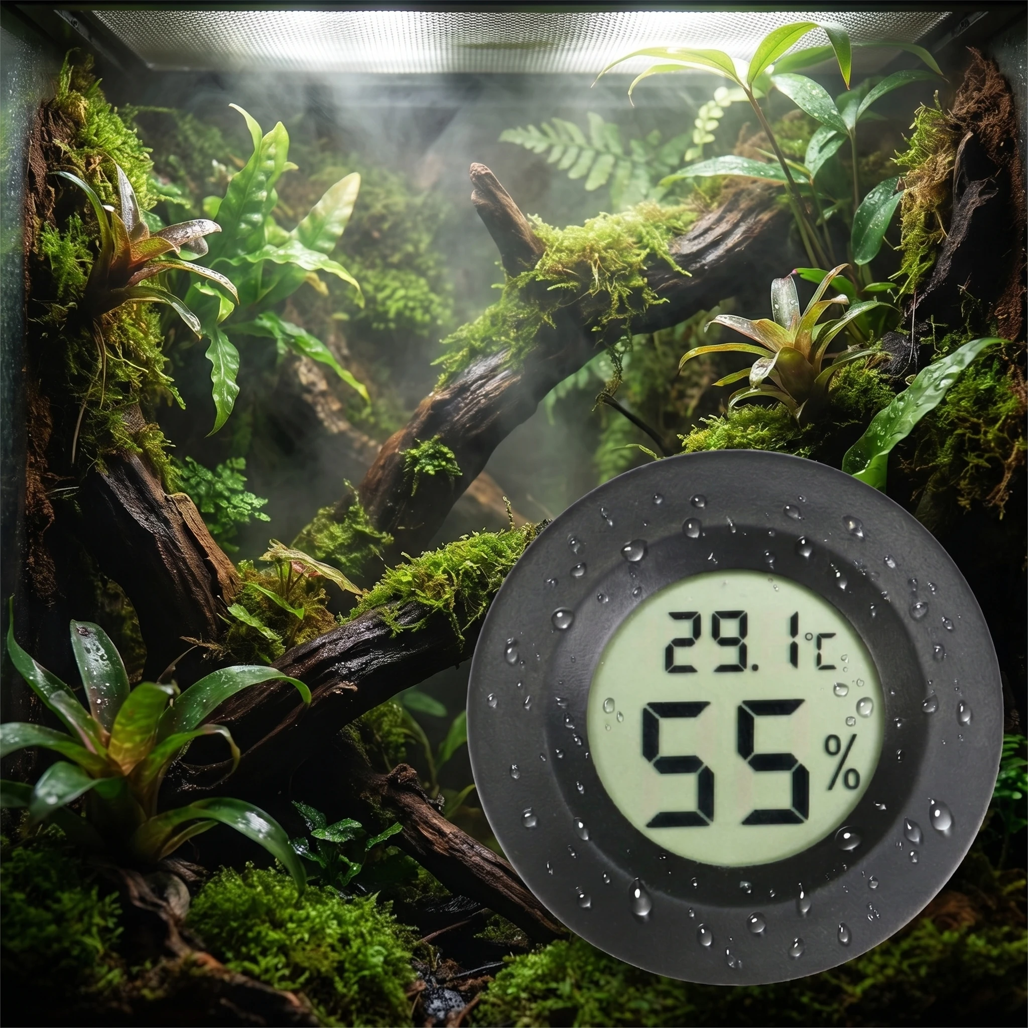 Mini Thermometer Hygrometer Celsius Meter Digital LCD Monitor Indoor Room Round Humidity Temperature Gauge For Pet