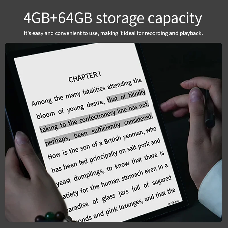 13.3 Inch E Ink Tablet Black White Smart E Paper Touch Screen Digital E-ink Writing Tablet Board for Work Office Learning Design