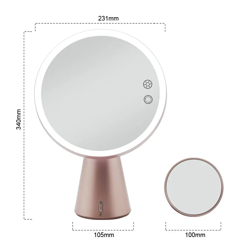 Desk lamp makeup mirror, music desk lamp USB makeup mirror home gift